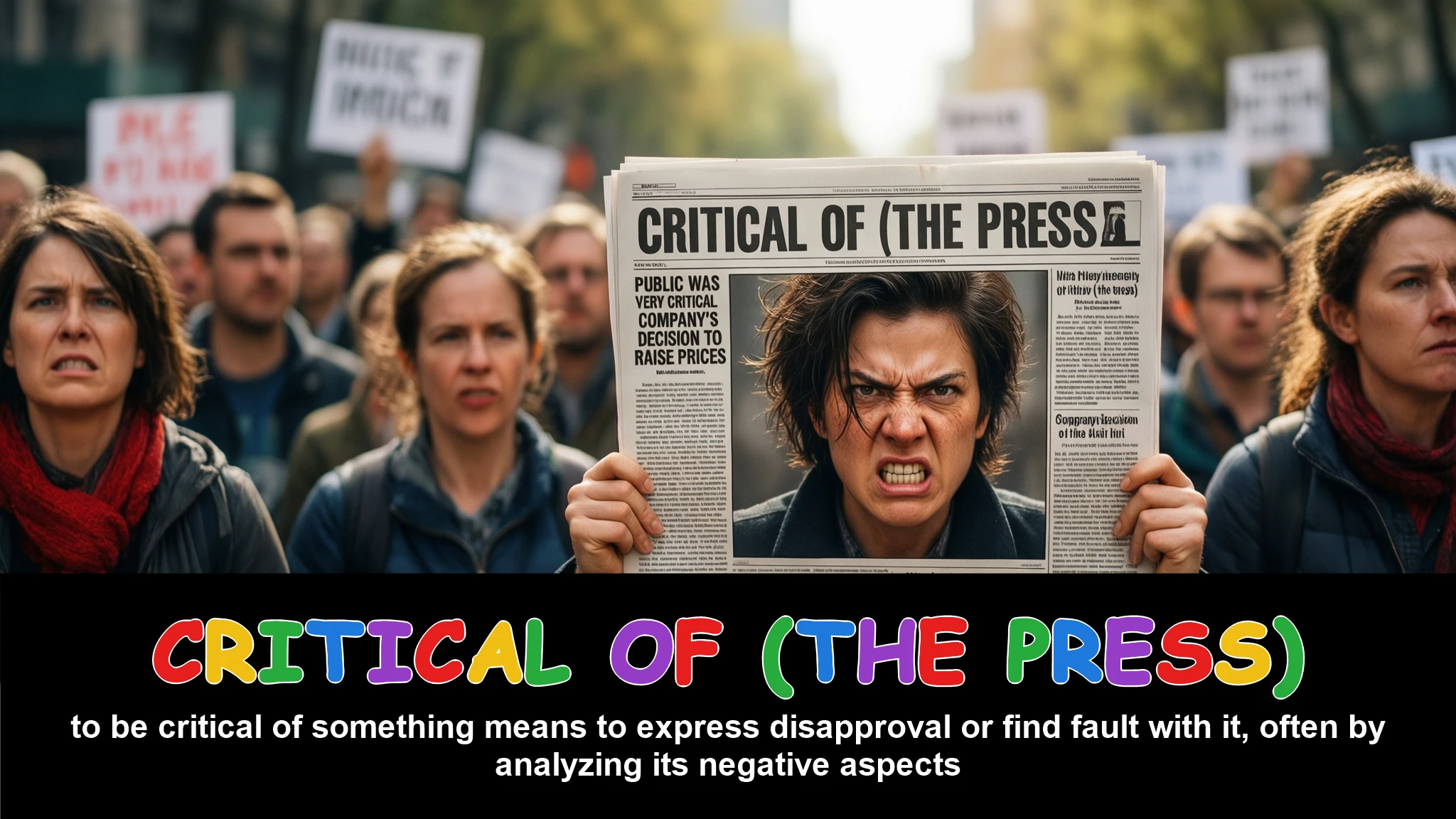 English Illustration for critical of (the press)